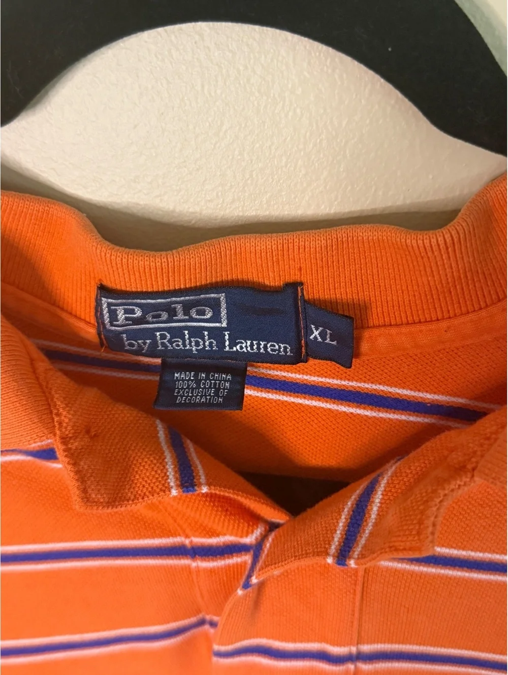 Polo Ralph Lauren Orange Striped Cotton Polo Shirt XL